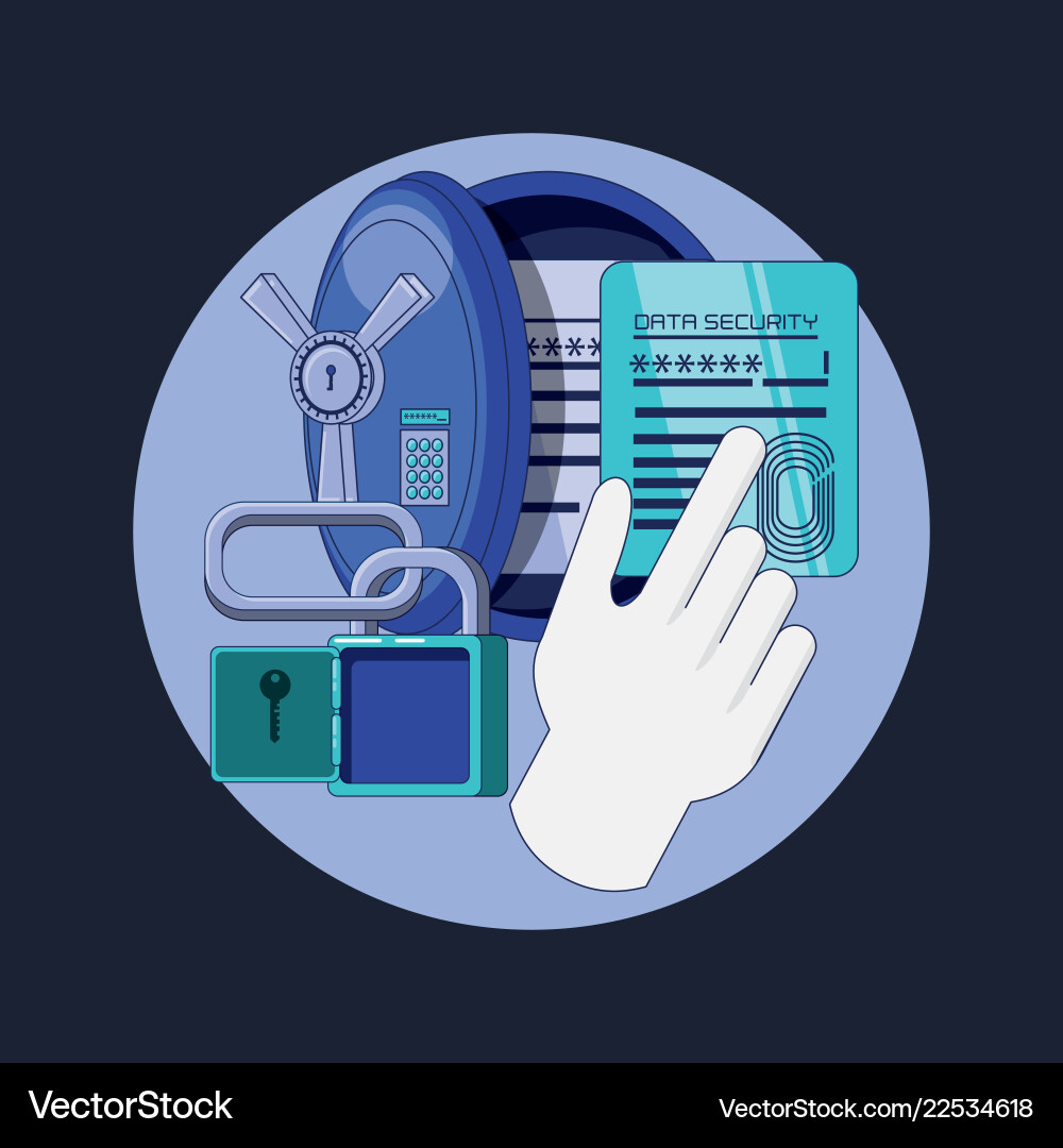 Data security with safe box Data security with safe box Vector Image