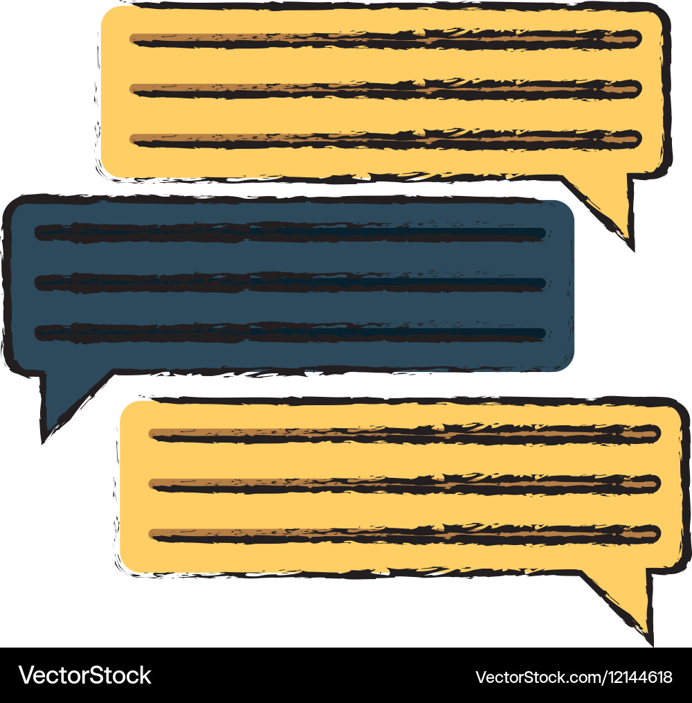Drawing set bubbles speech dialog speak text vector image