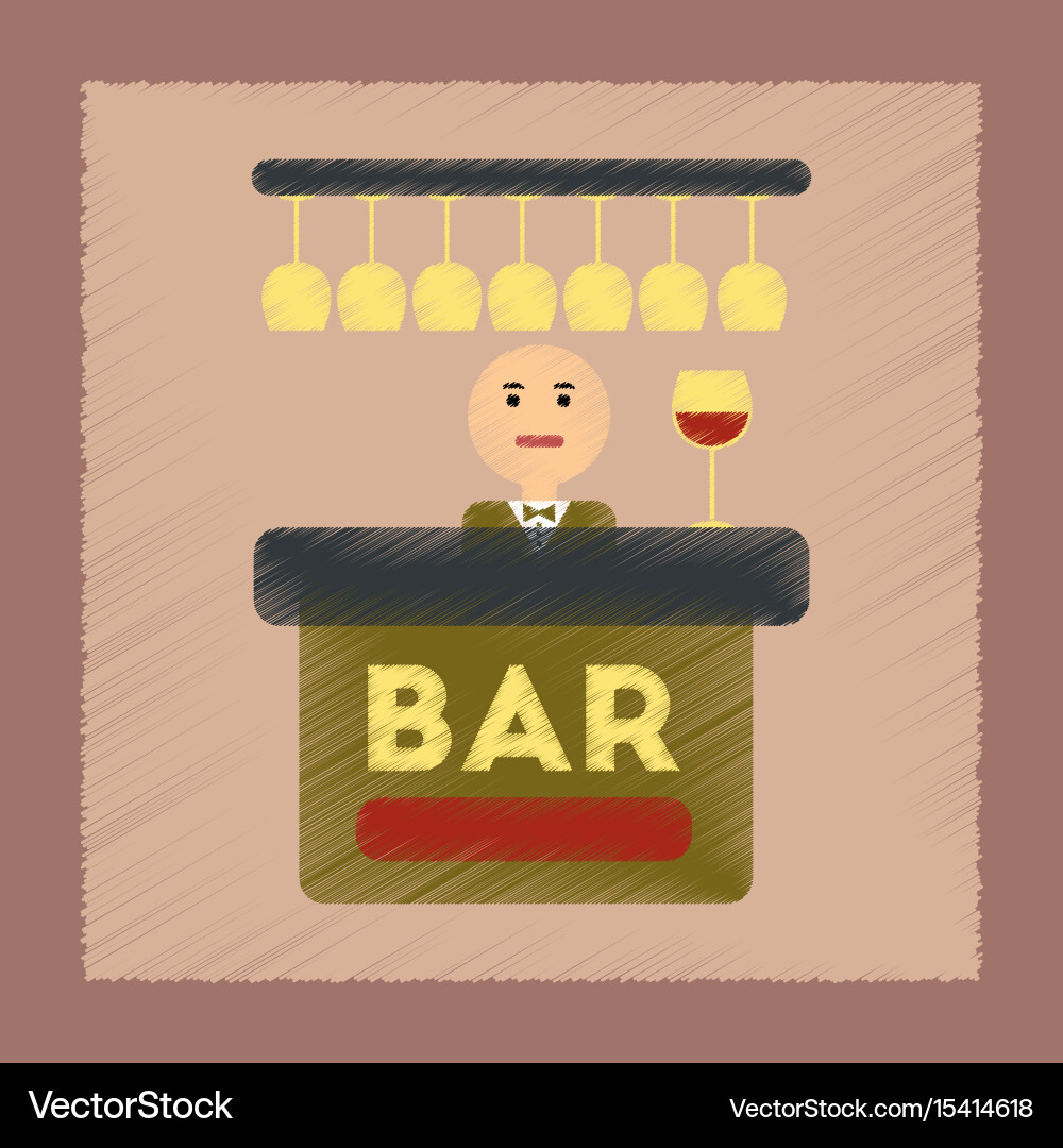 Flat shading style icon bar bartender Vector Image