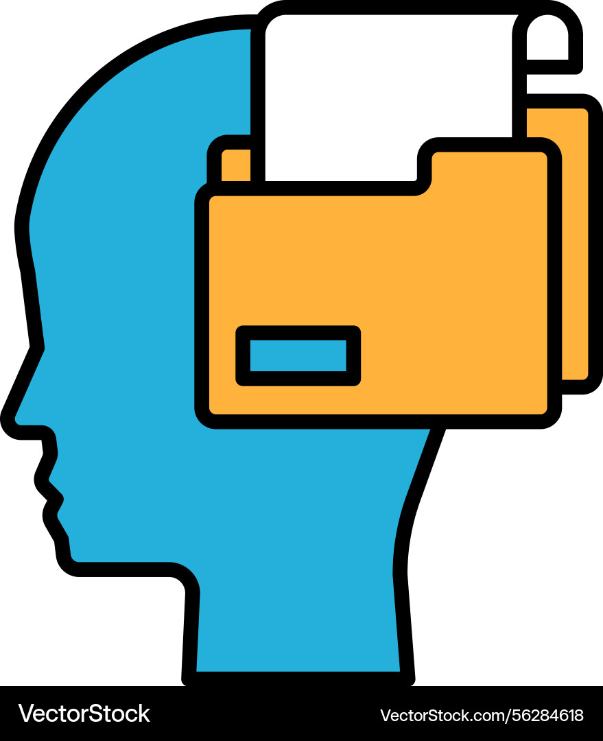 Head with Open Folder Vector Image