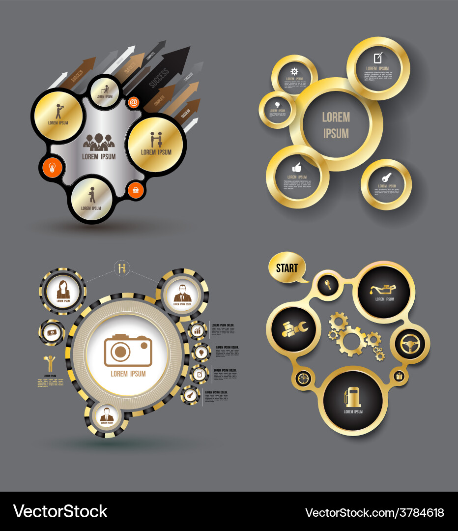 Infographic elements with icons set Vector Image
