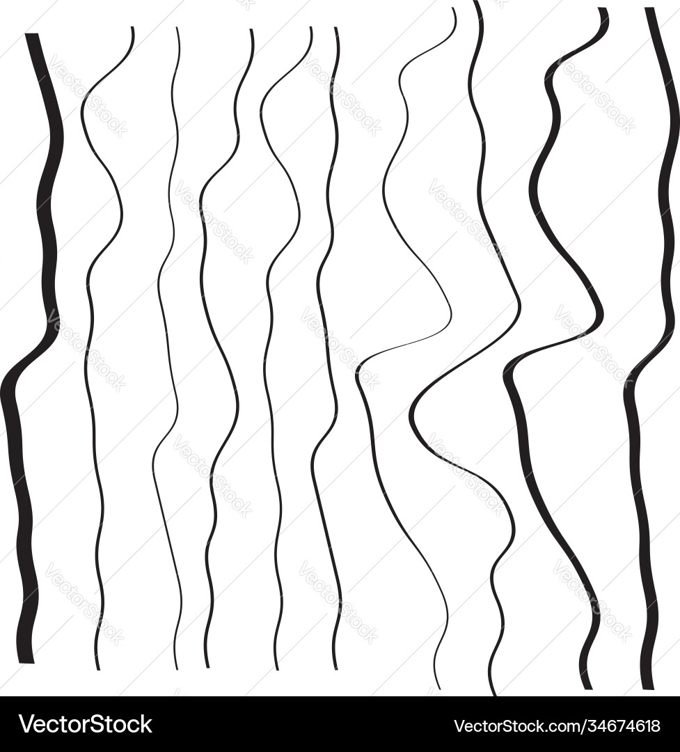 Irregular random wiggling squiggle waving wavy Vector Image