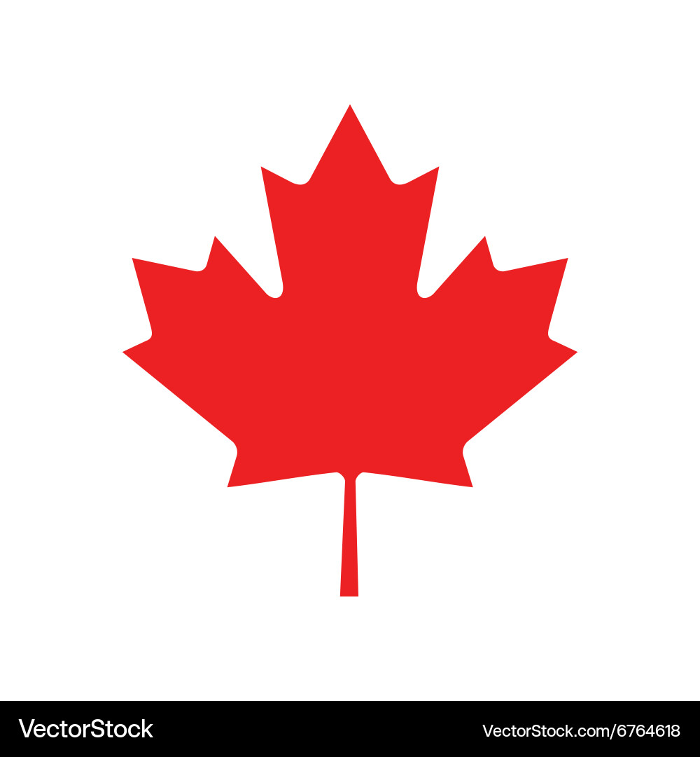 Maple Leaf Icon - White Background Royalty Free Vector Image