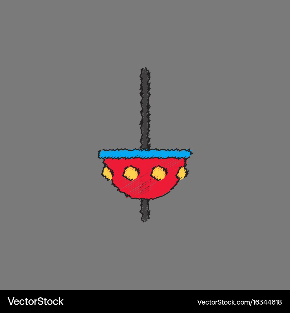 Merry-go-round icon in hatching style Vector Image