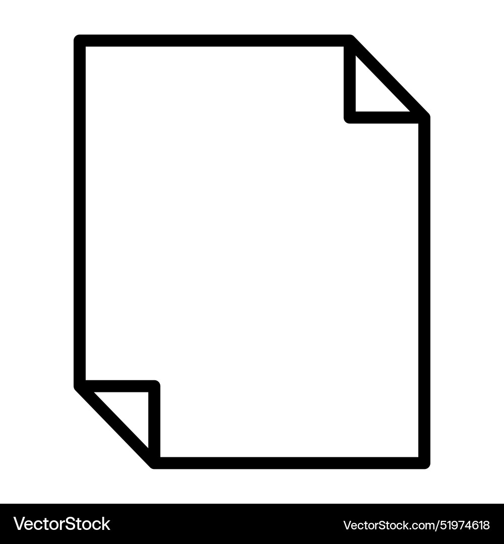 Paper document file icon in thin line style vector image
