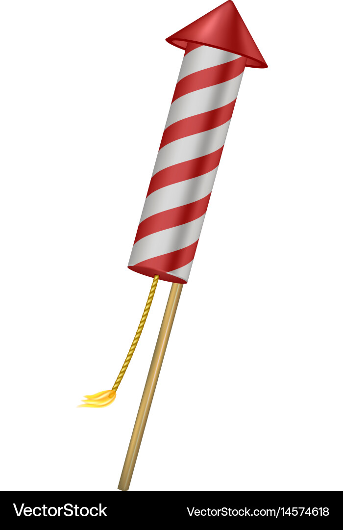 Red Firework Rocket Vector Image