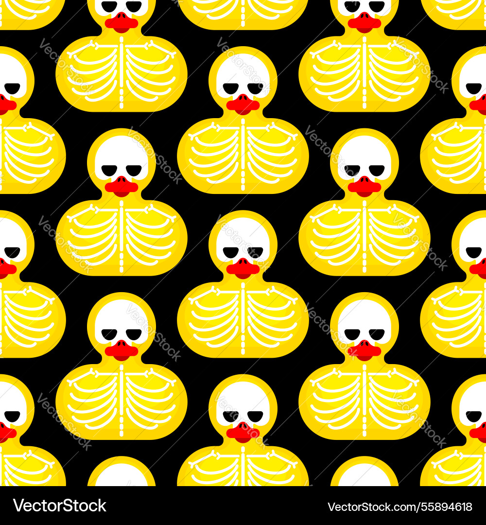 Rubber duck skeleton pattern seamless bone toy Rubber duck skeleton pattern seamless bone toy vector image