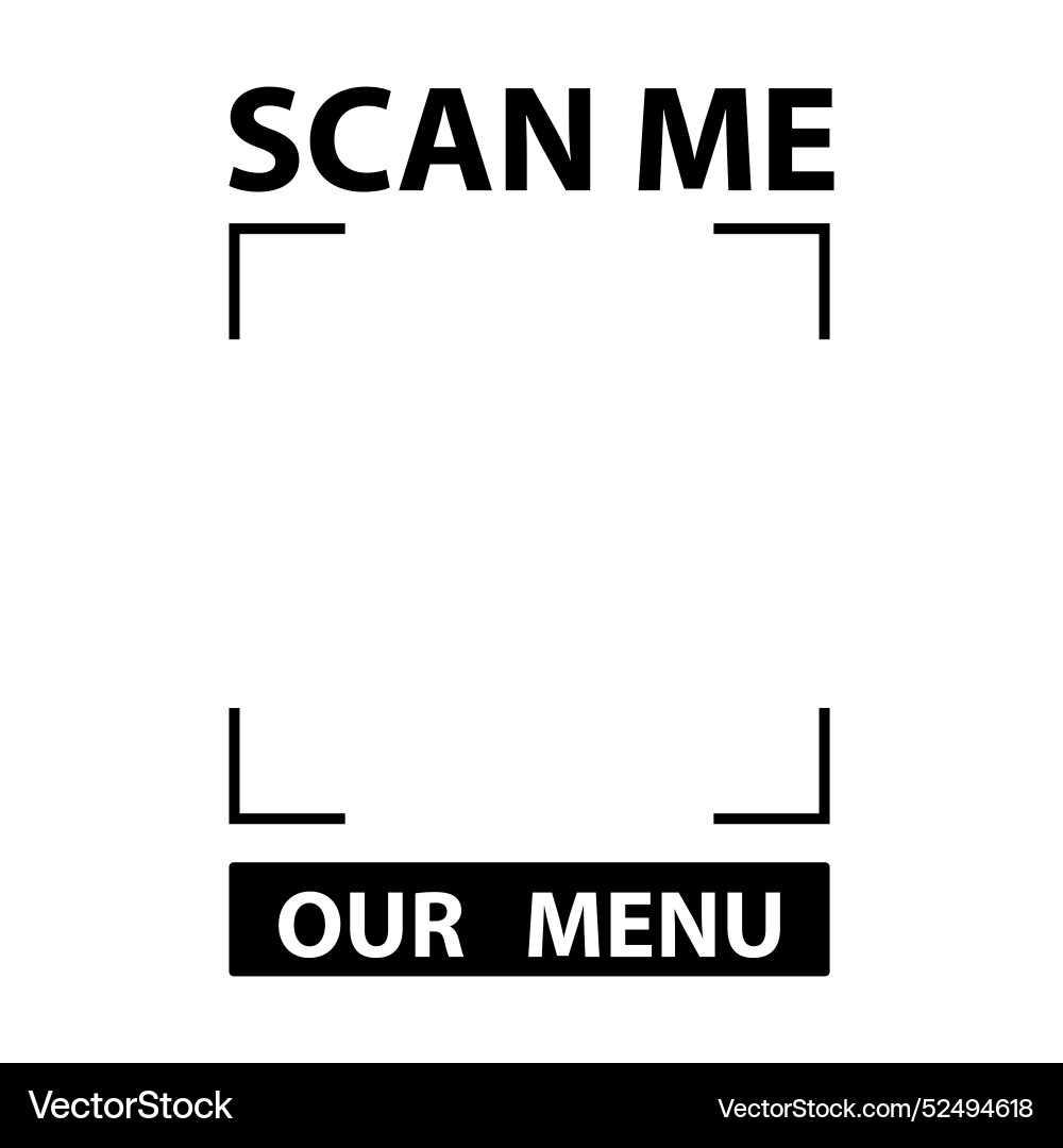 Scan me to get digital menu contactless qr vector image