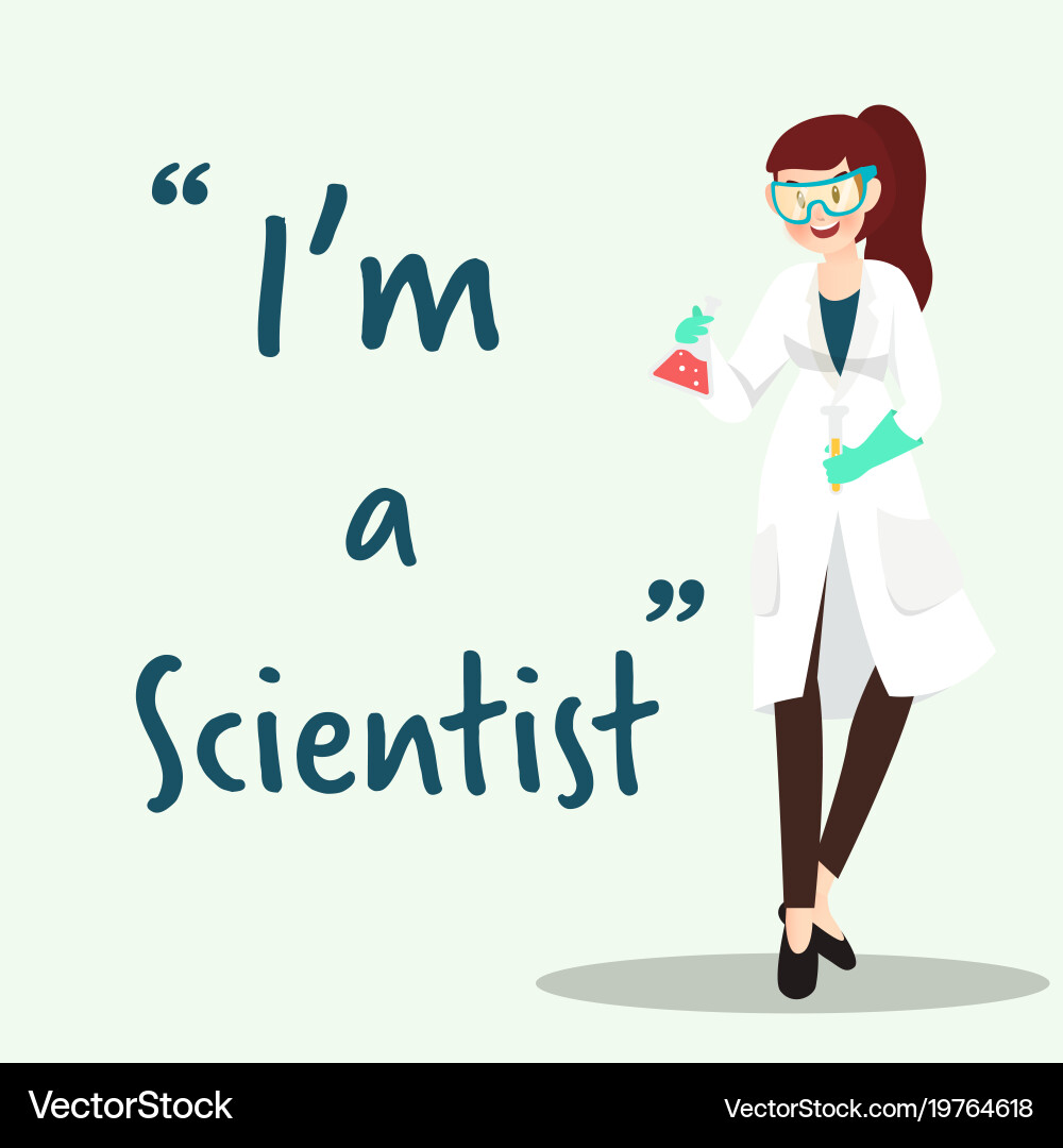 Scientist character with science experiment flat vector image