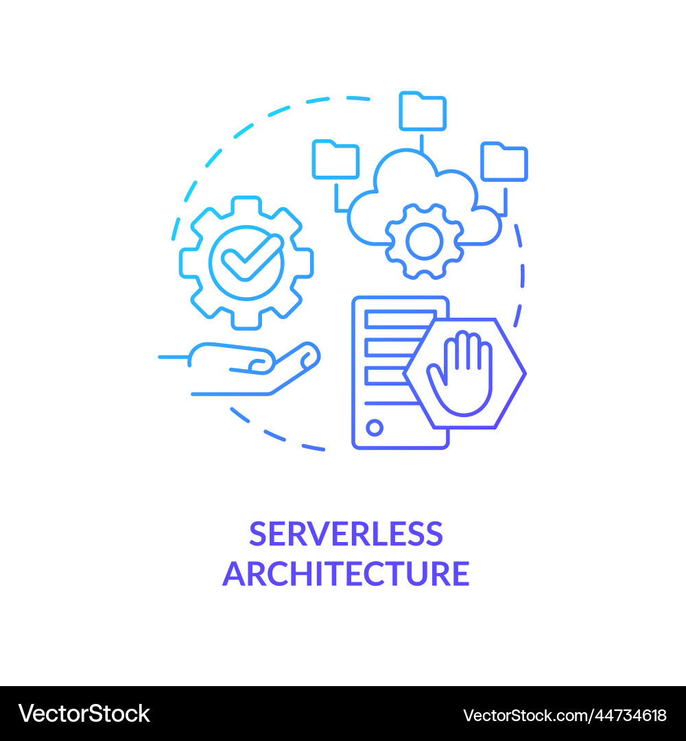 Serverless architecture blue gradient concept icon Vector Image