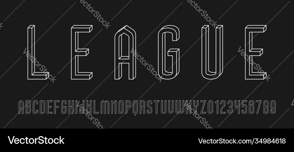 Set alphabets font letters and numbers Set alphabets font letters and numbers vector image