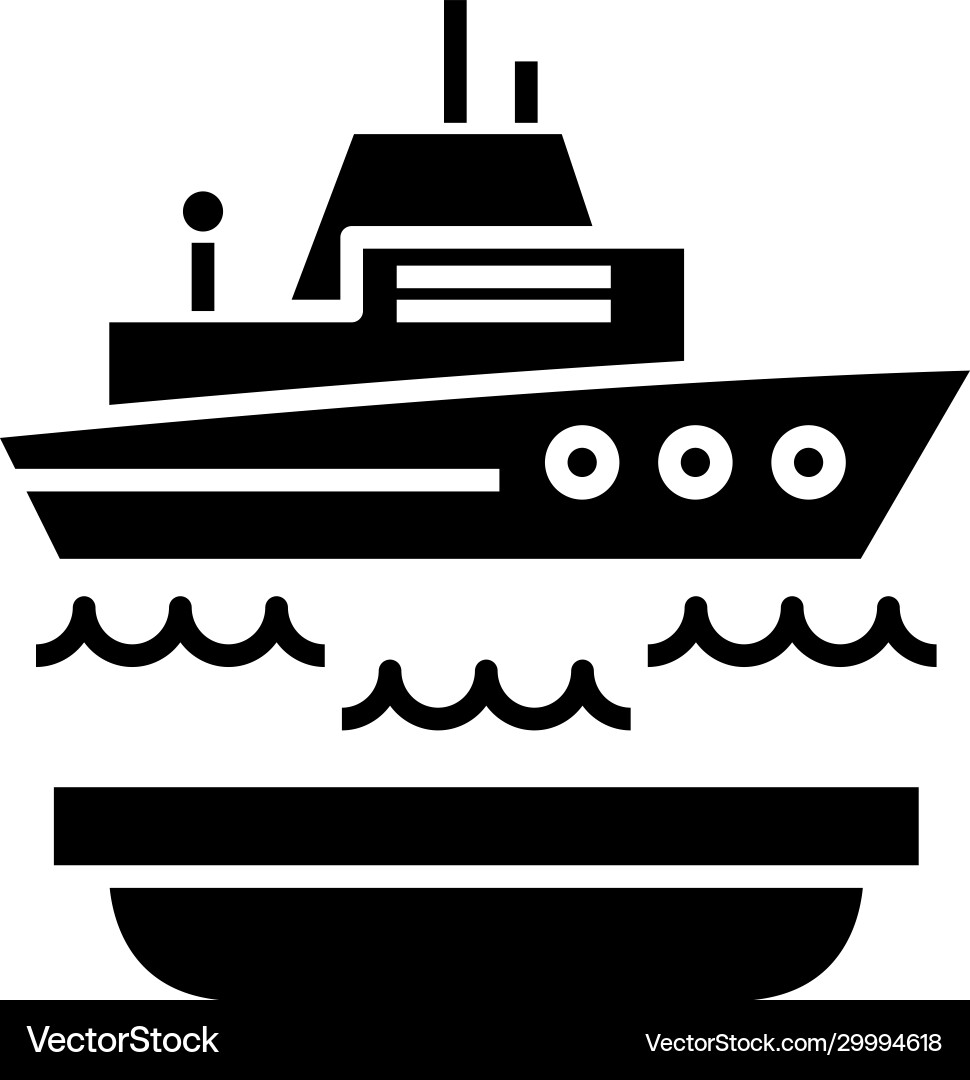 Ship insurance black icon concept Ship insurance black icon concept vector image