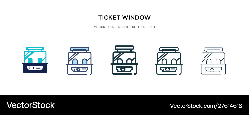Ticket window icon in different style two Ticket window icon in different style two vector image