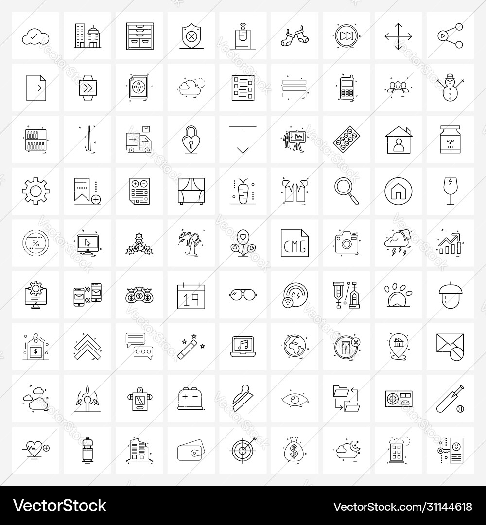 Ui set 81 basic line icons key unsafe Vector Image