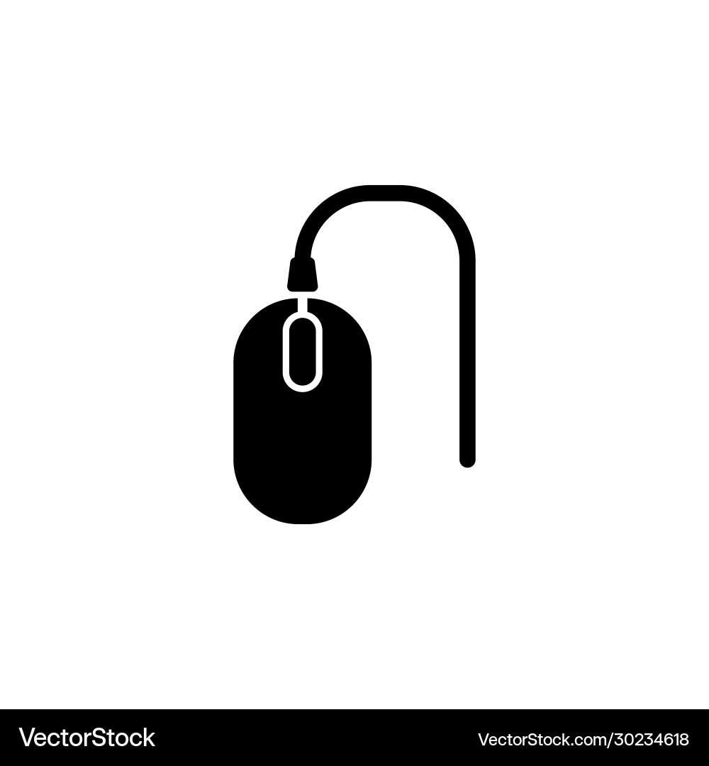 Wired computer mouse pointing device flat icon vector image