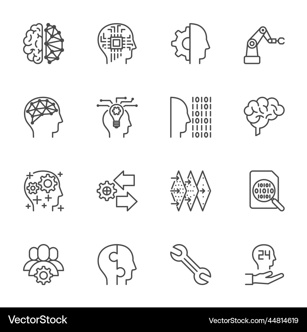 Ai artificial intelligence technology and machine Ai artificial intelligence technology and machine vector image