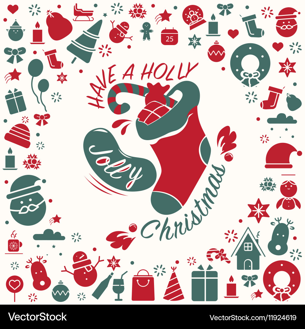 Christmas and new year greeting card Vector Image