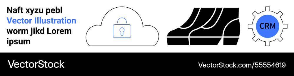 Cloud security with crm integration and team Cloud security with crm integration and team vector image