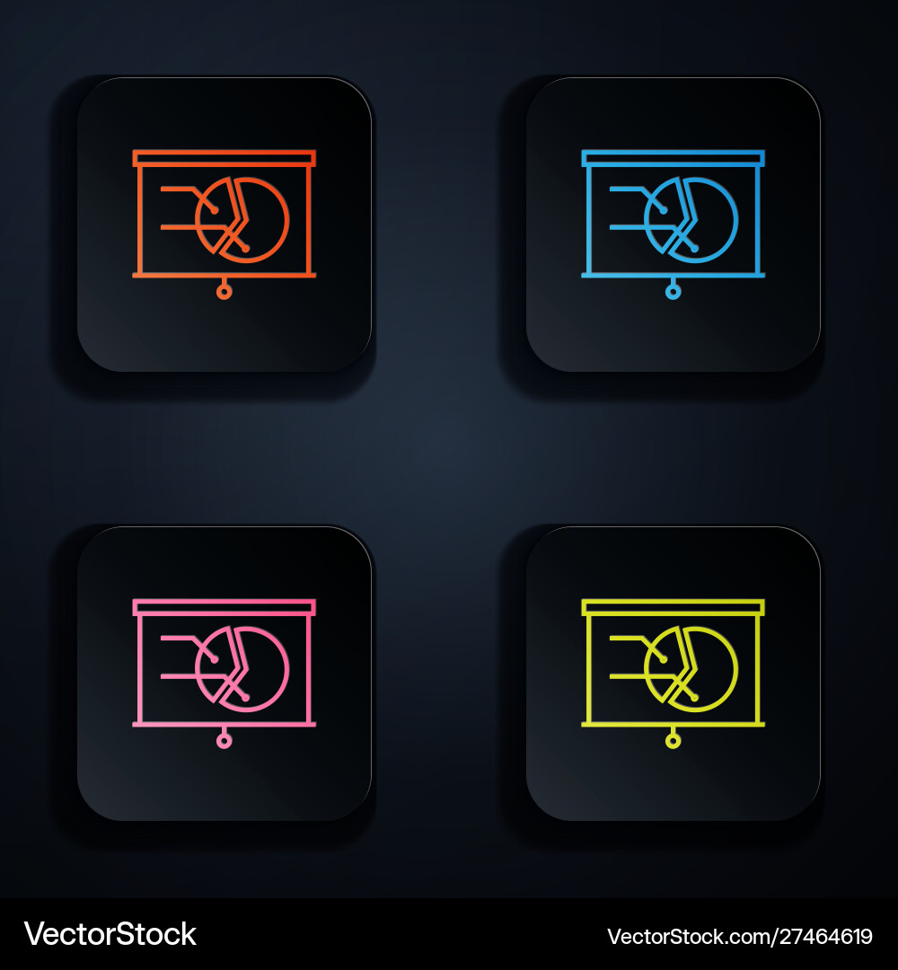 Color neon line board with graph chart icon Color neon line board with graph chart icon vector image