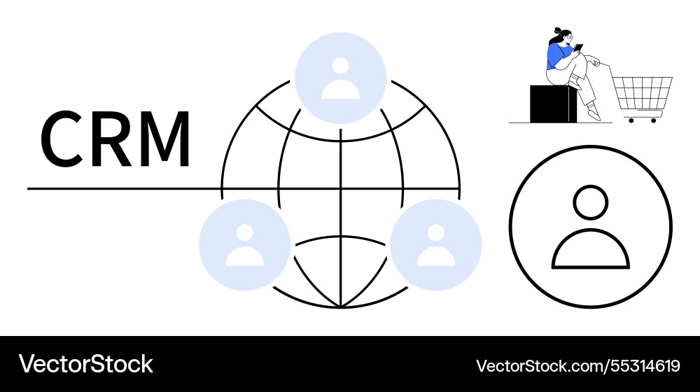 Crm and customer interaction global connection Vector Image