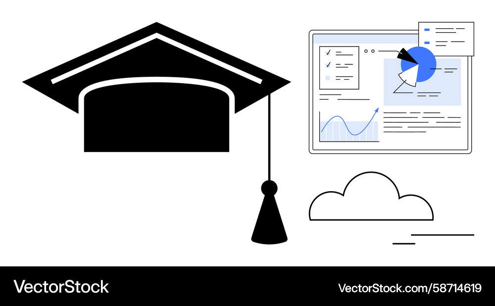 Data-Driven Education & Analytics Vector Image
