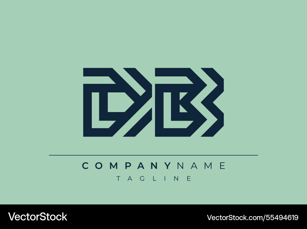Db minimal line logo vector image