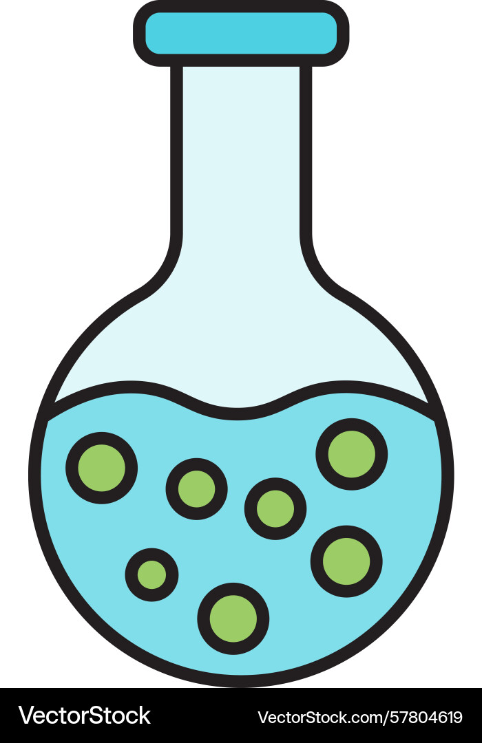 Flask line filled icon Vector Image