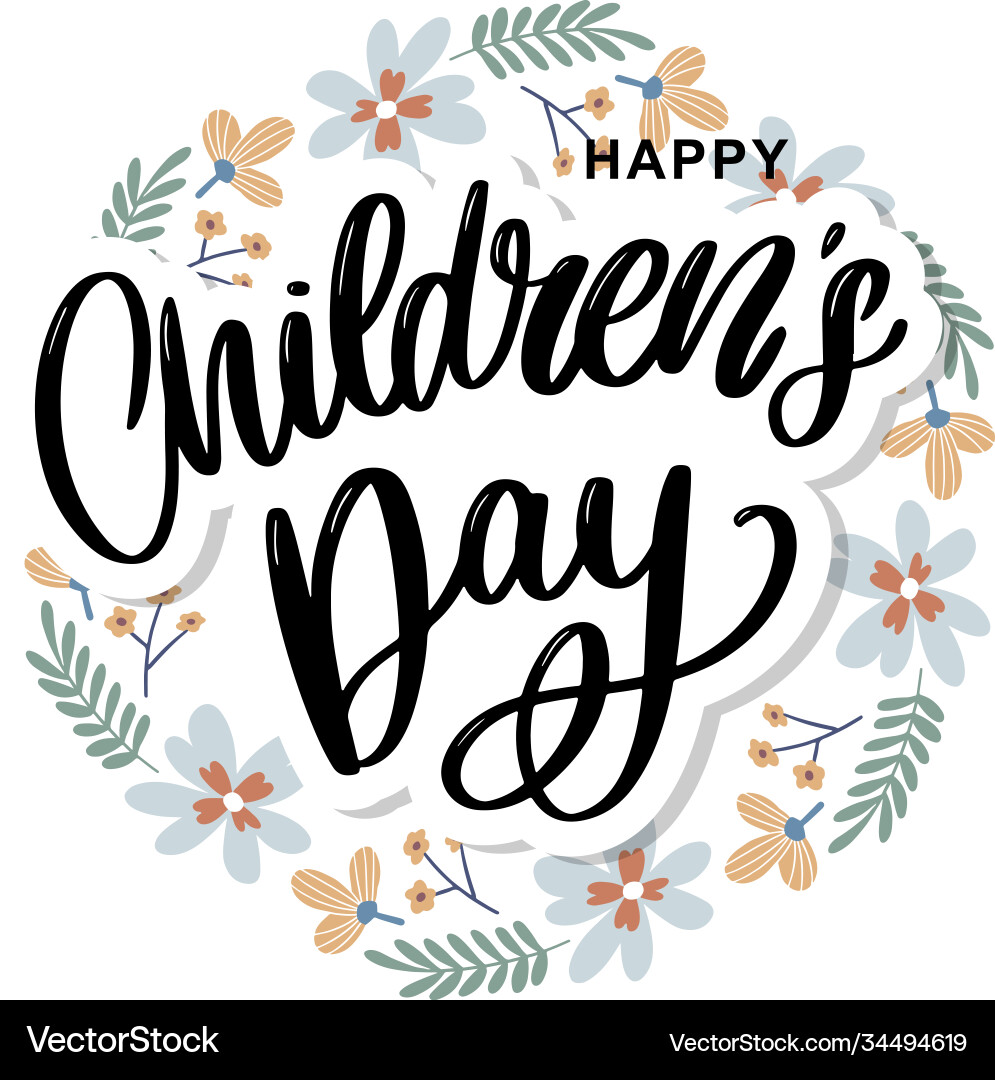 Happy children day cute greeting card with funny Happy children day cute greeting card with funny vector image