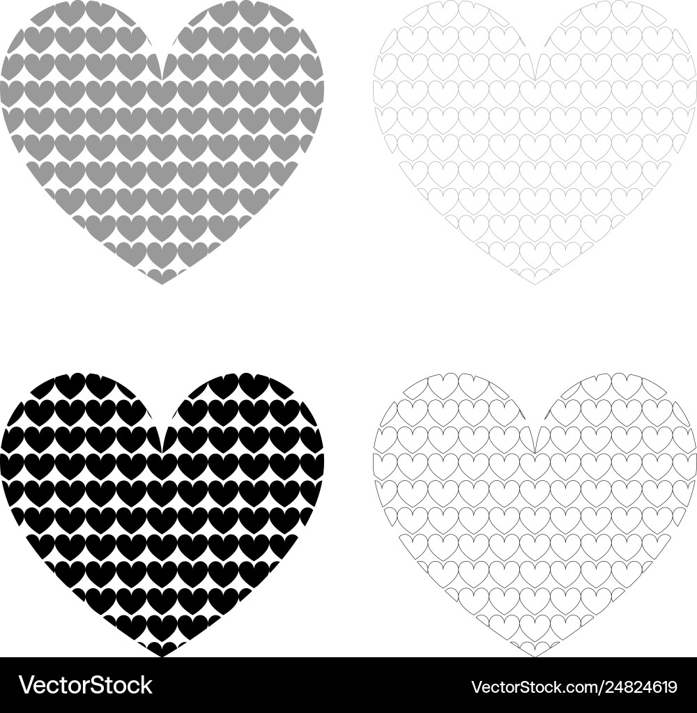 Heart with hearts inside pattern in Vector Image