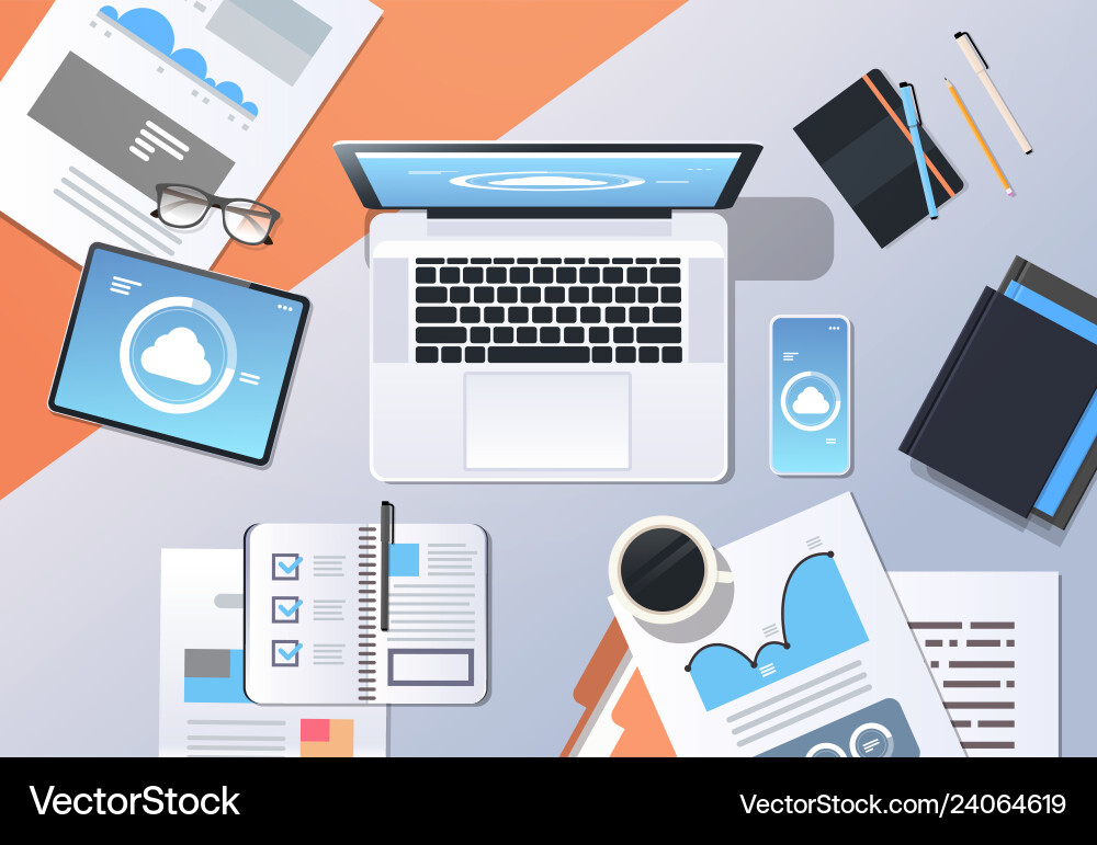 Internet connection cloud synchronization tablet Internet connection cloud synchronization tablet Vector Image