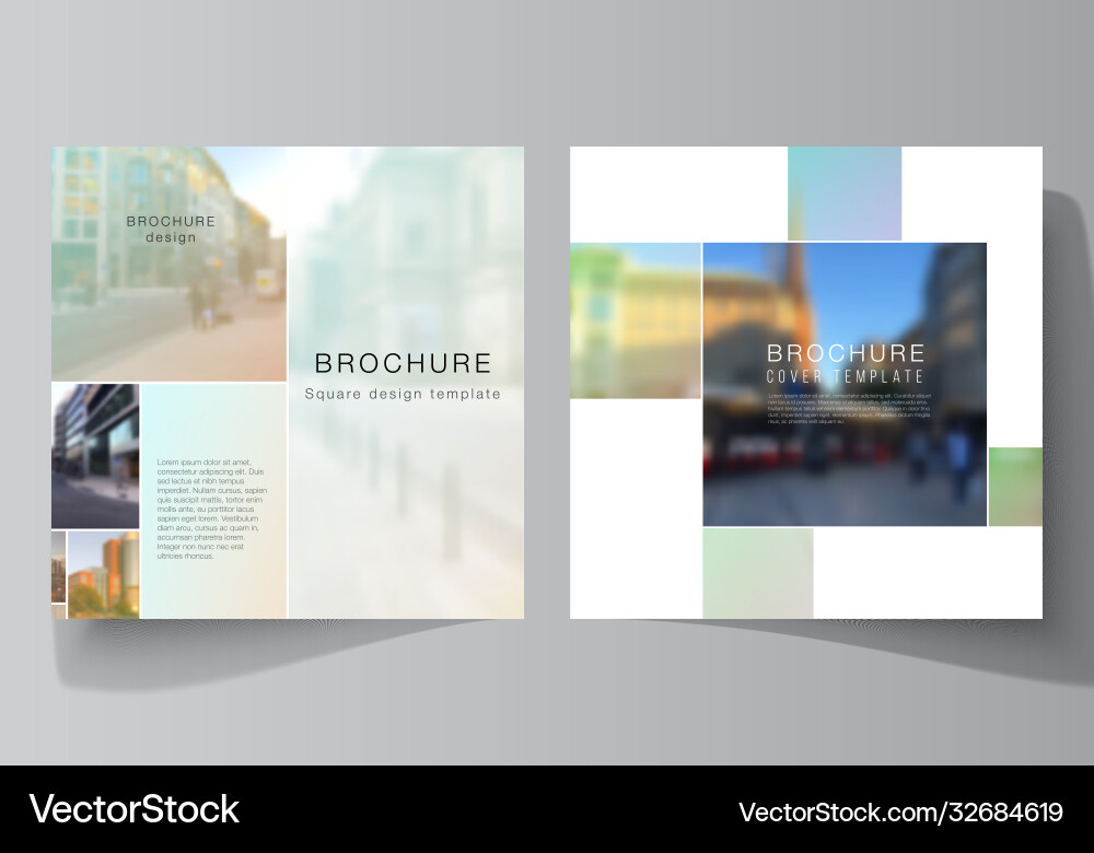 Layout two square format covers design Layout two square format covers design vector image