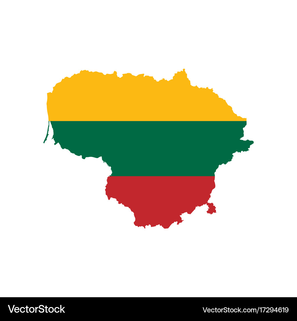 Lithuania flag and map vector image