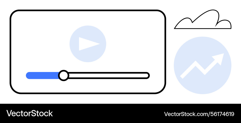 Media player interface with progress bar Media player interface with progress bar vector image