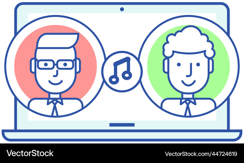 Music player app interface color template Vector Image