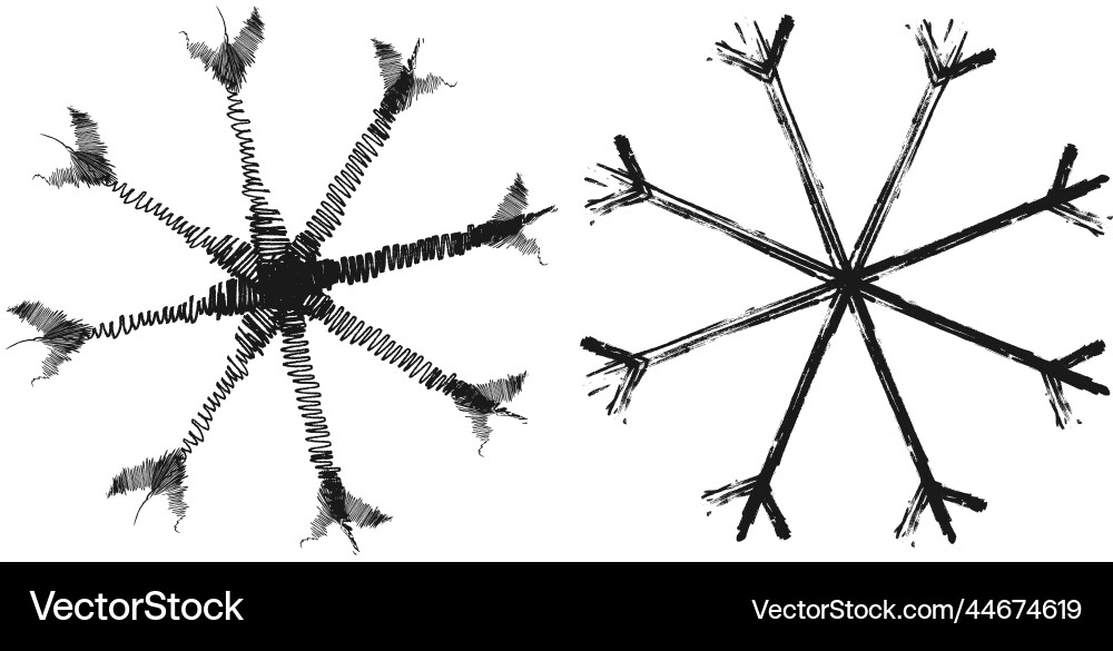 Outline drawing of a snowflake in doodle style Outline drawing of a snowflake in doodle style vector image