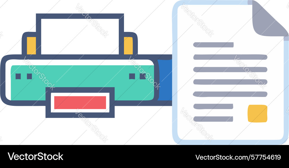 Printing document process for output and digital vector image