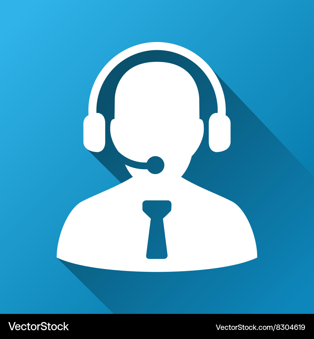Reception operator gradient square icon vector image