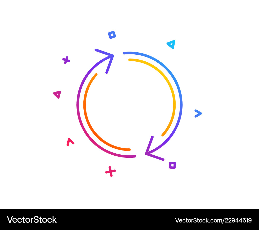 Refresh arrow line icon rotation arrowhead vector image