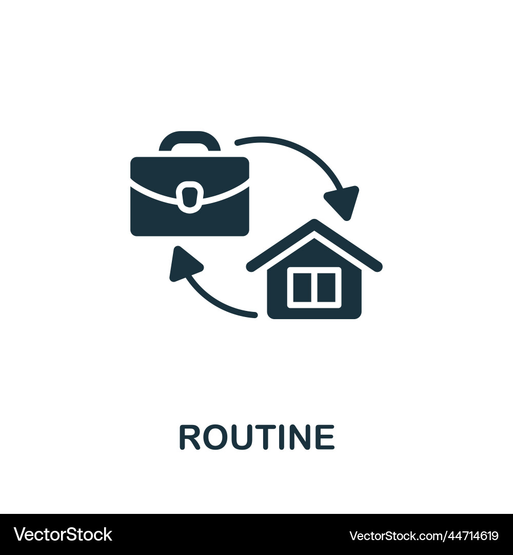Routine icon monochrome simple human productivity Vector Image
