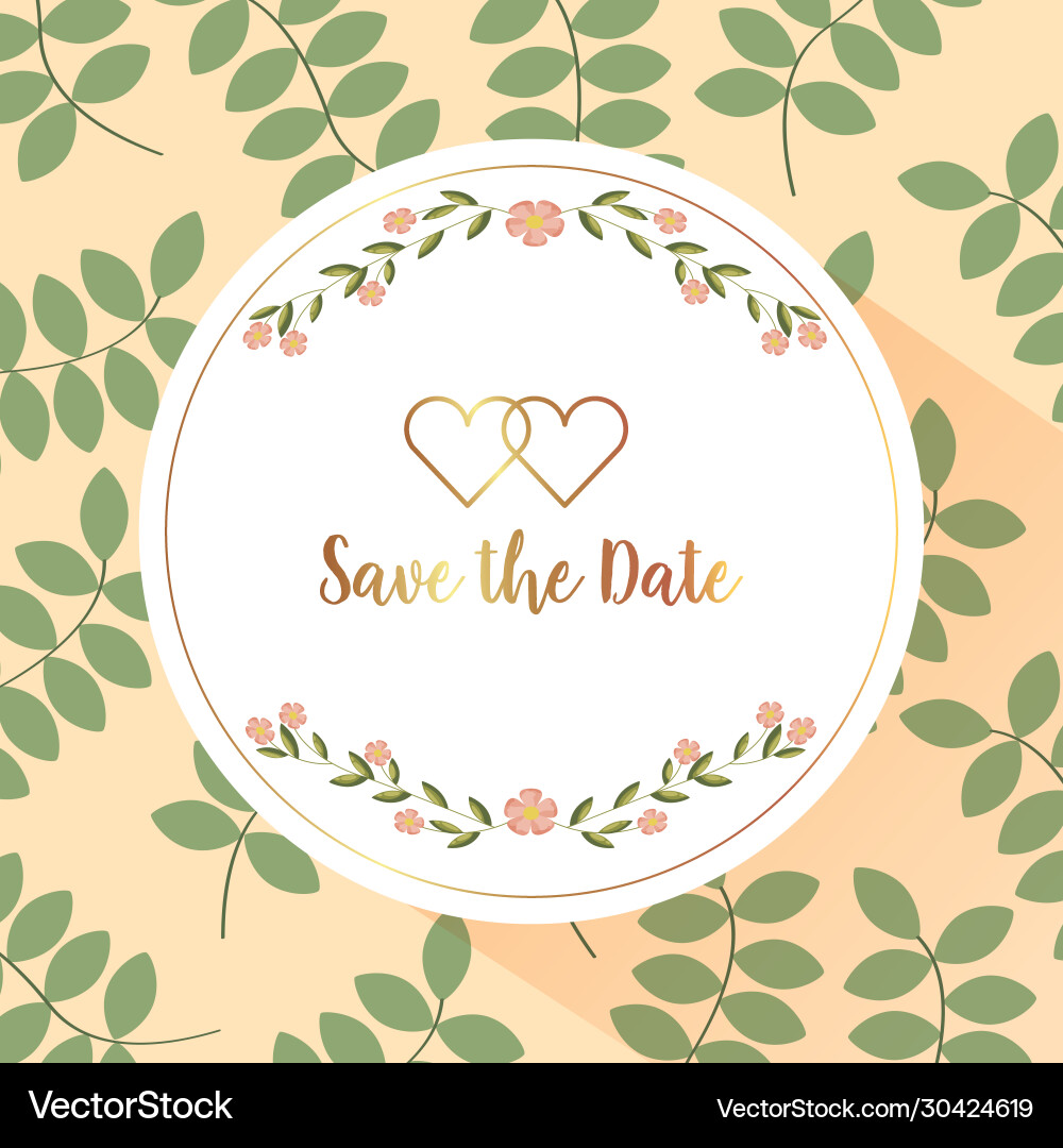 Save date circular frame vector image