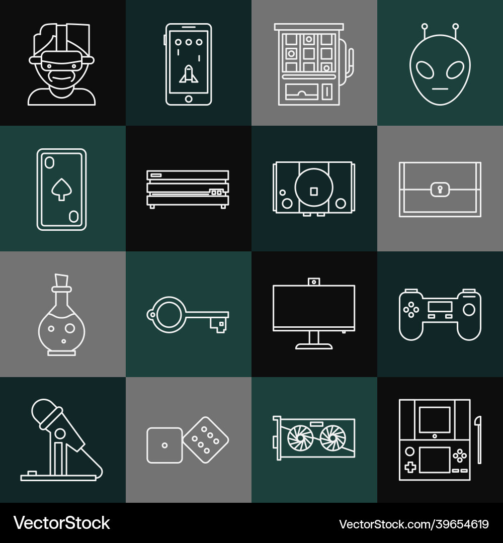Set line portable video game console gamepad Set line portable video game console gamepad vector image