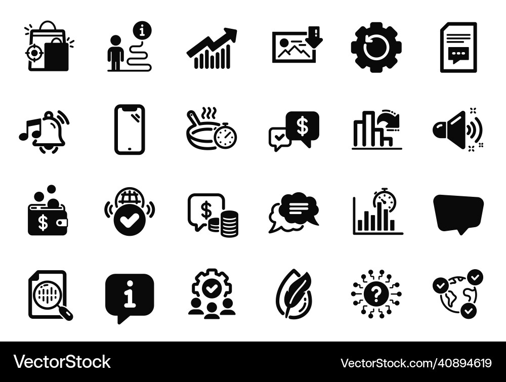 Set of technology icons related to report vector image
