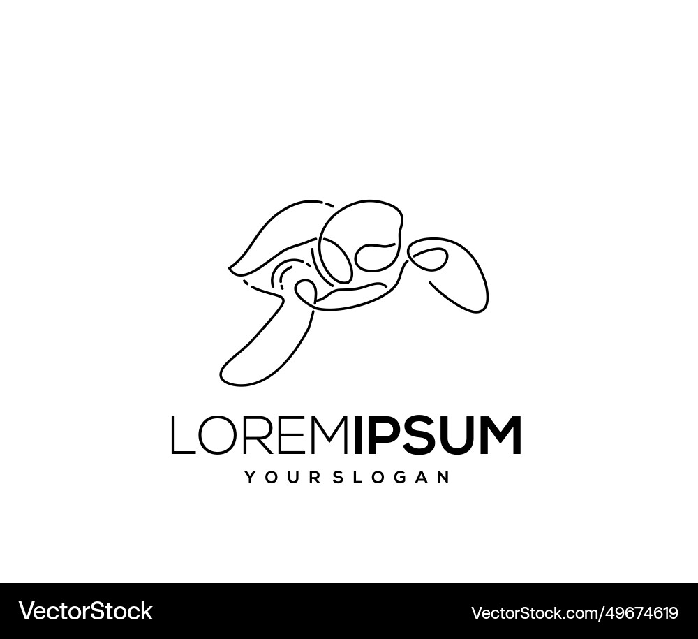Single line turtle icon Vector Image