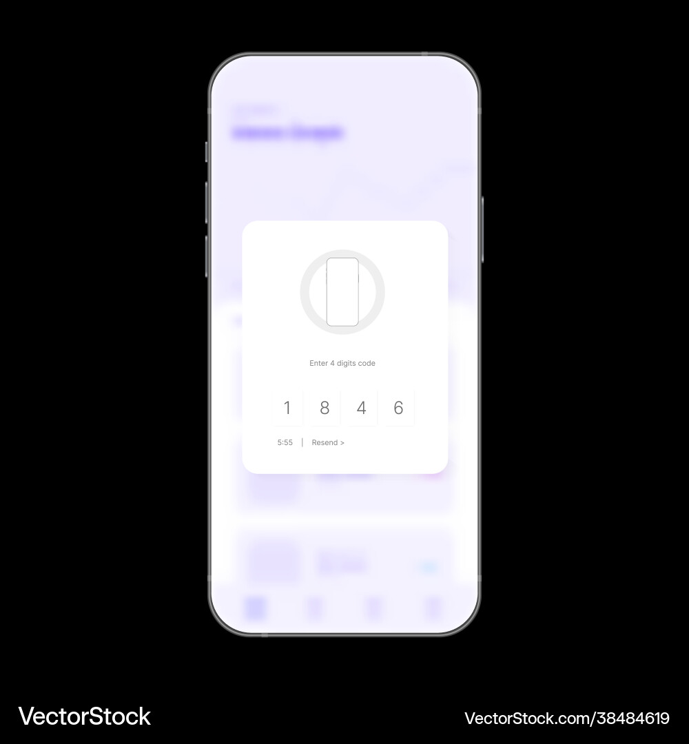 Smartphone passcode user interface enter 4 digits Smartphone passcode user interface enter 4 digits vector image