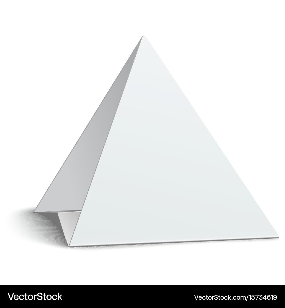 Three-cornered triangular blank paper table card vector image
