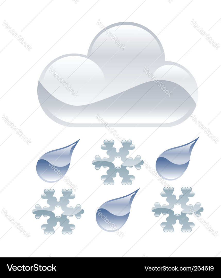 Winter Cloud Icons Vector Image