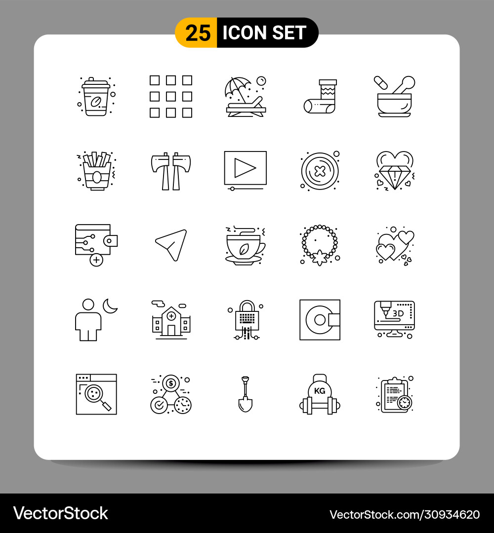 25 universal lines set for web and mobile Vector Image