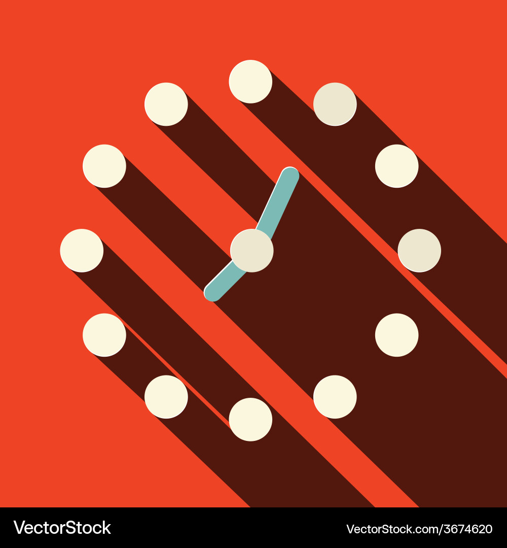 Abstract clock on red background vector image