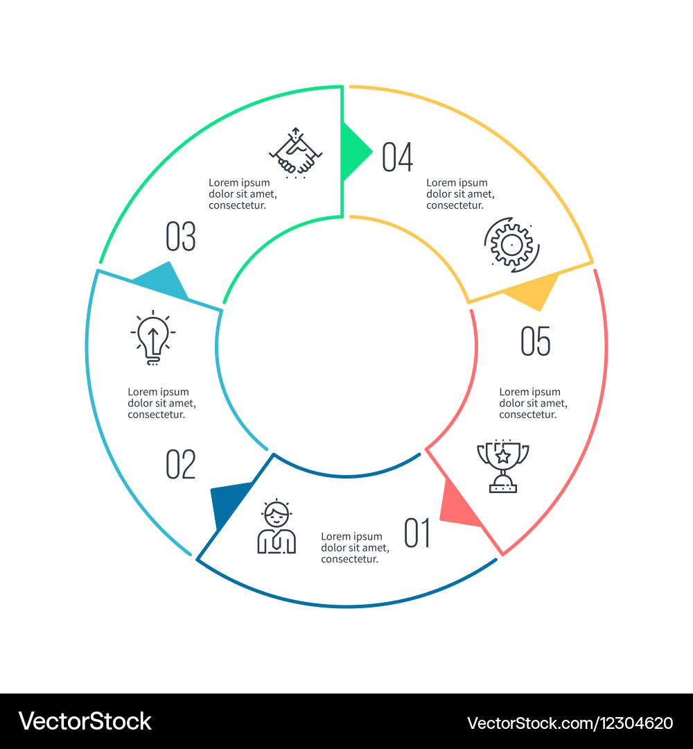 Circular Progress Chart with Steps vector image