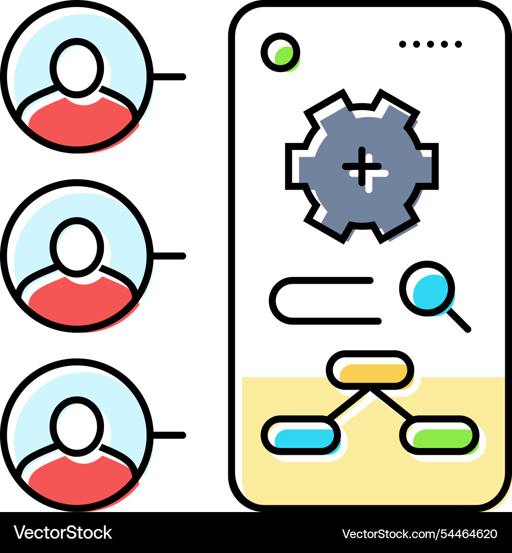 Contextual inquiry ux ui design color icon Contextual inquiry ux ui design color icon vector image